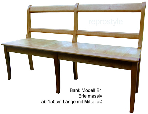 Sitzbank Biedermeier Modell B1 mit Mittelfu