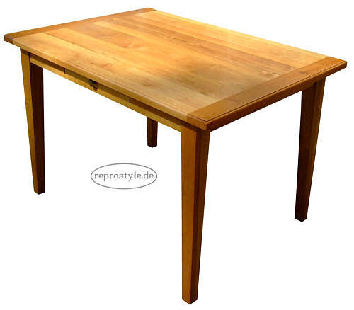 Tisch Erle - 100 x 80 cm - Platte auf Sto - mit Schub